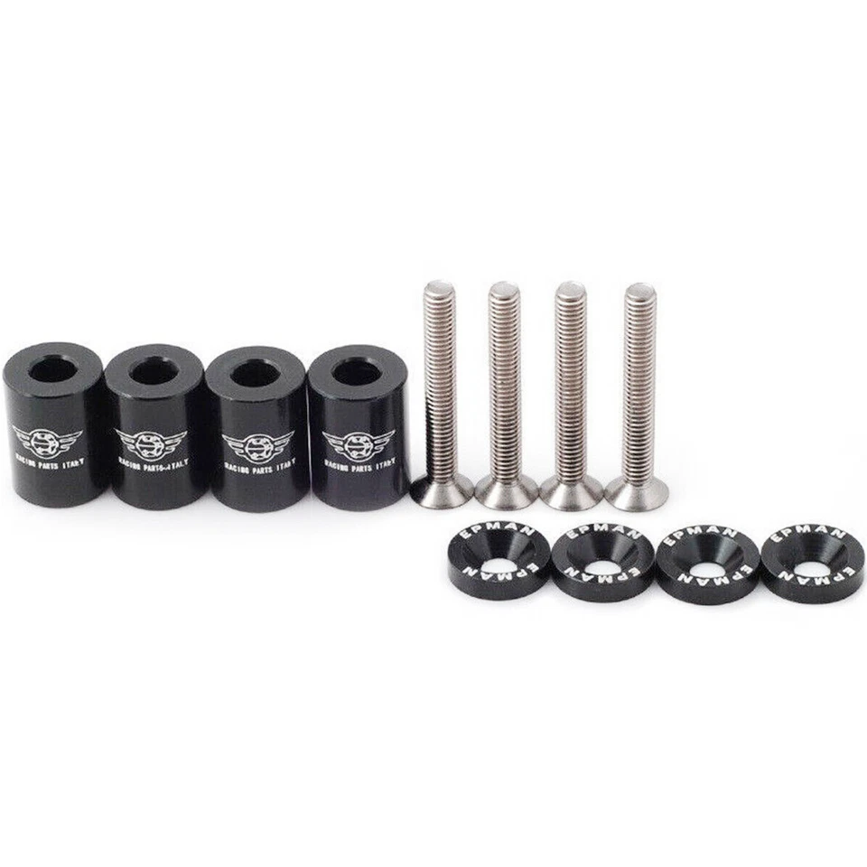 Kit elevador espaciador de ventilación de capó de 1" de carreras para motor turbo de coche 6 mm rojo Foto 2 de 4