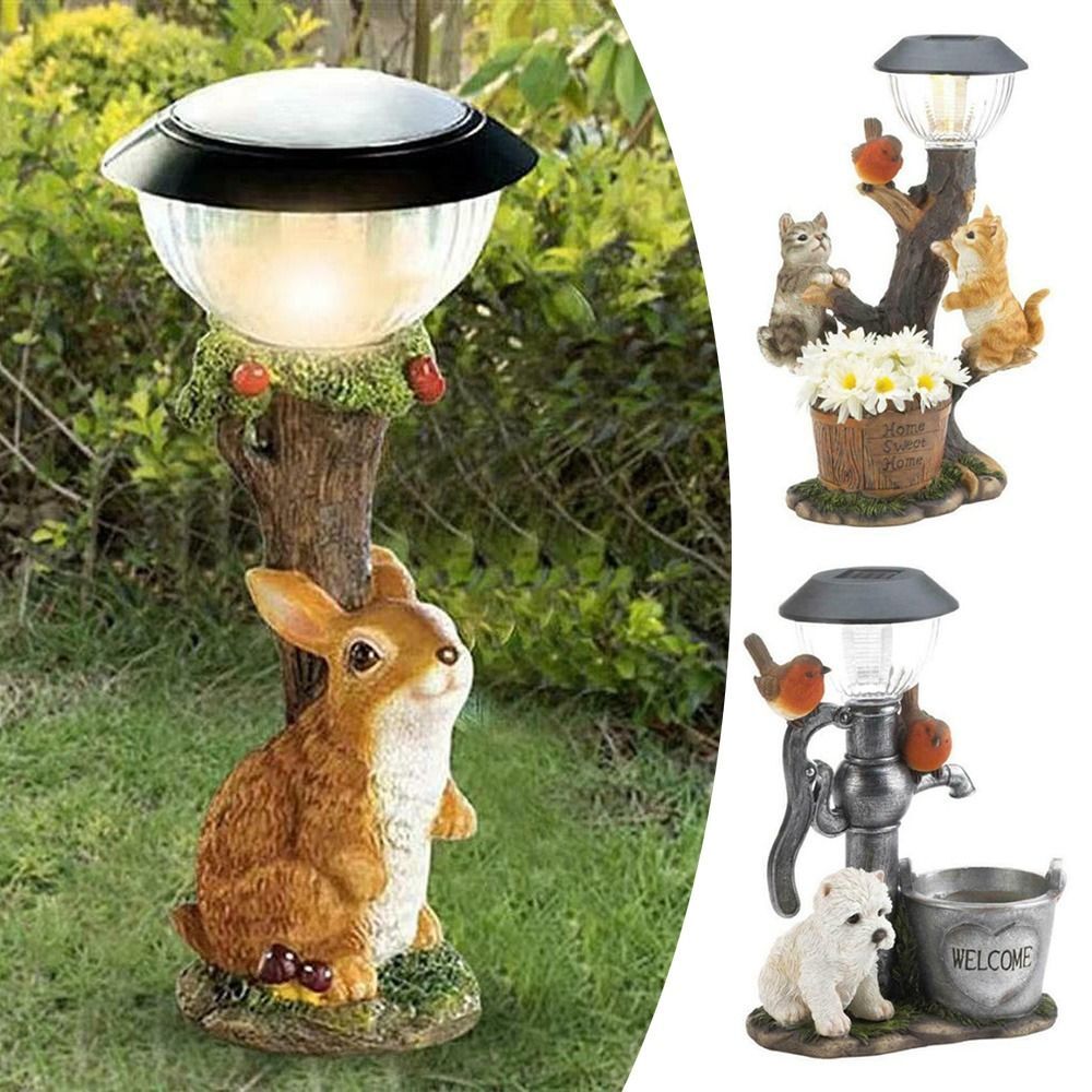 Solar Garden Animal Statue Squirrel Statue Ornament Animal Light Decor