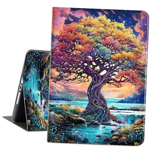 iPad 10.2 Case for 9th/8th/7th Gen - Colorful Tree Design (2021/2020/2019 Models)-image