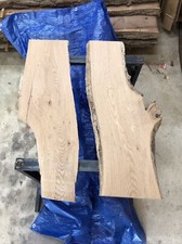 2 Rustic White Oak Live Edge Crotch Slabs - Epoxy River Table - 33 in Long -W108