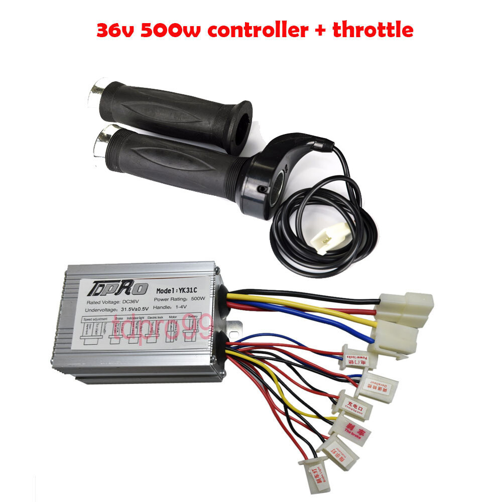 DC 36v 500w Motor Brushed Controller Throttle Grip For Electric