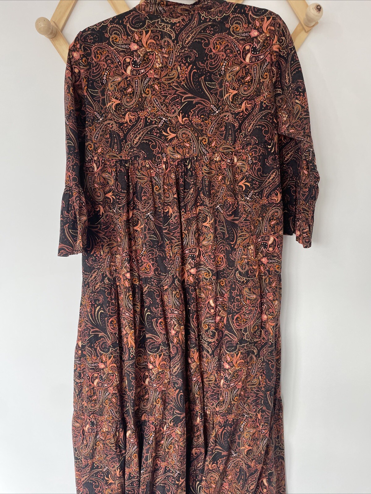BLUE NAVY Black Orange Pasiley Patterned Long Sle… - image 10