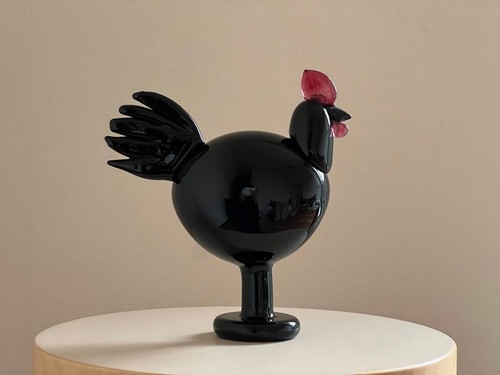 Figurina Pollo Nero Iittala by Oiva Toikka 2006 " Kieku" con scatola originale - Foto 2 di 7