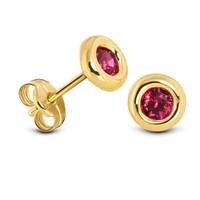 Miore - Ohrstecker Aus Gelbgold, Ohrringe 9 Karat 375 Gold - Mit Rubinen
