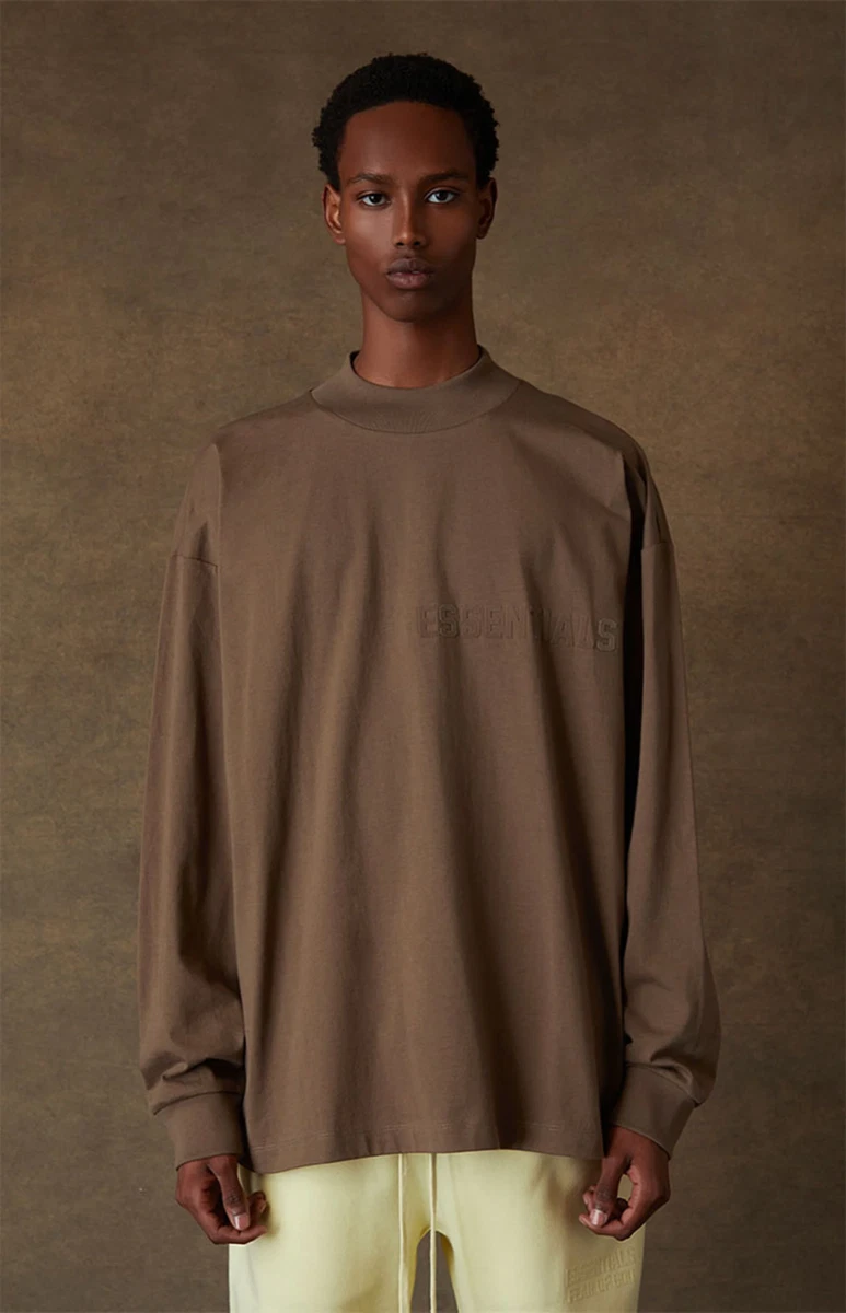 Essentials Fear of God “Wood” Long Sleeve Tee Men Size Small | eBay