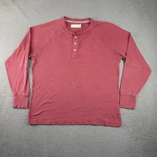 The Normal Brand Shirt Mens Extra Large Red Henley Neck Preppy Casual Outdoor