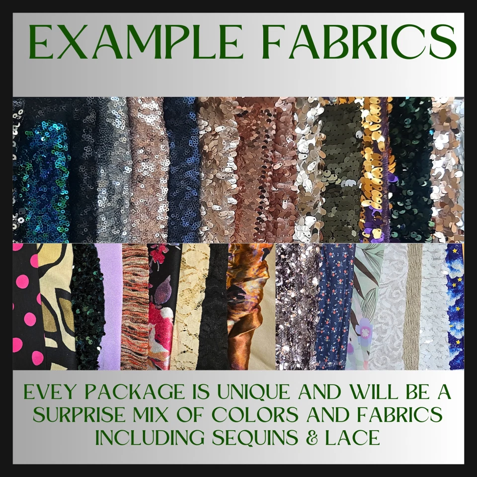 15 Pieces of Sequin and Fabric Scraps - Sewing, Crafts - Equal to 1 square yard+ - Image 4 of 4