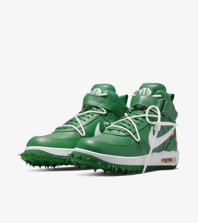 フユ Off-White × Nike Air Force 1 Mid SP LTHR Pine Green DR0500