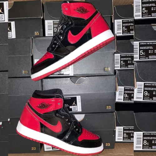Air Jordan 1 high retro patent leather bred black red AQ2664 063 TD PS