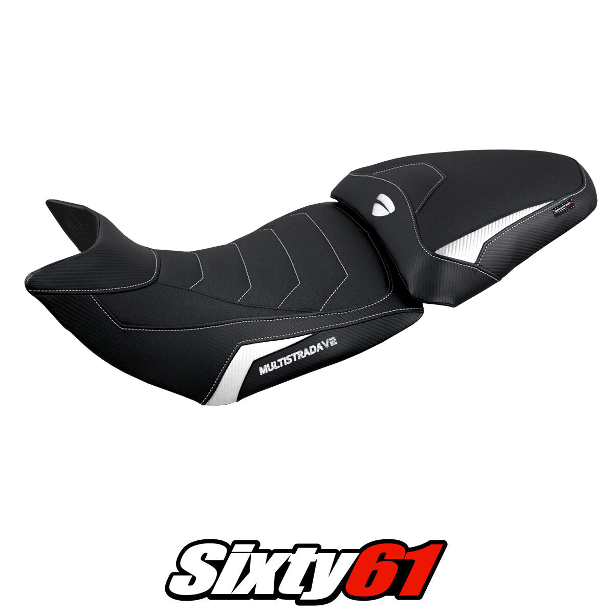Ducati Multistrada V2 Seat Cover Tappezzeria 2021 2022 2023 2024 Ultragrip White
