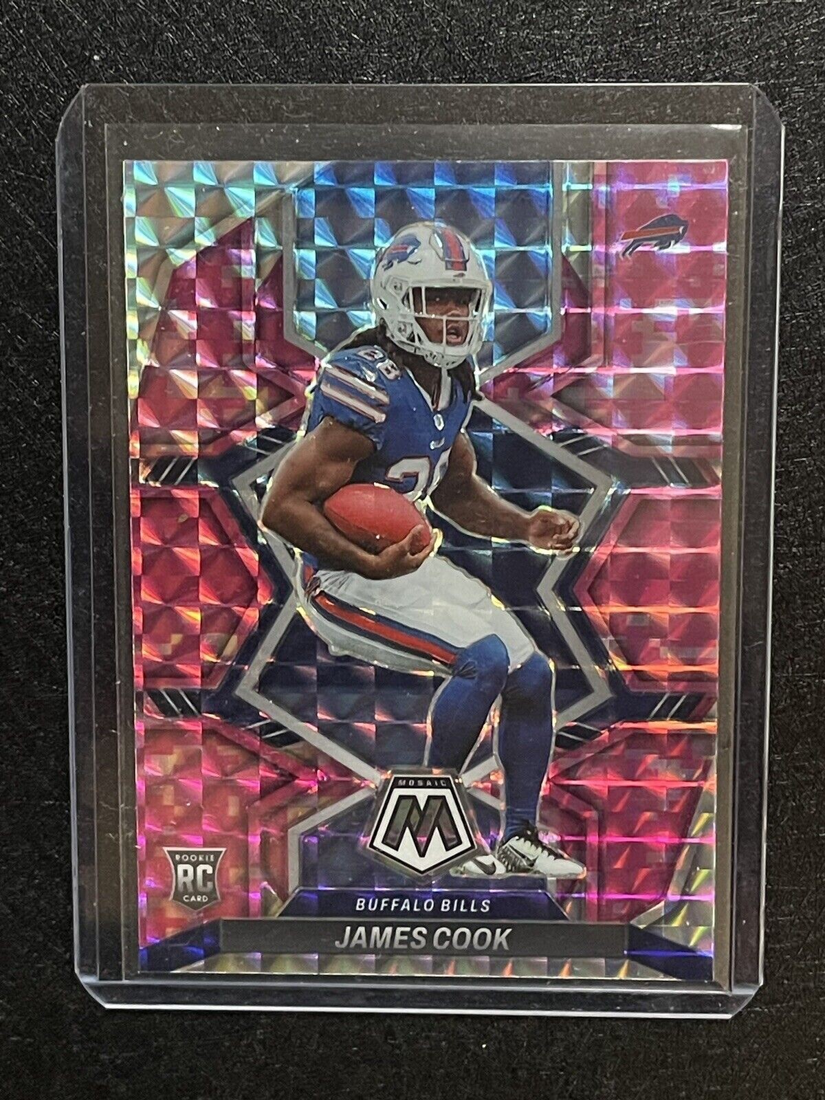 James Cook 2022 Prizm Mosaic PInk Camo True RC Card 309 Excellent Condition !!!!