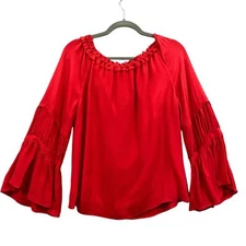 Ramy Brook 100% Silk Red Top Size Medium 