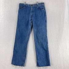 Vintage Levi's Jeans Mens 36x30 Blue Denim Leather Tab Straight Leg Made in USA