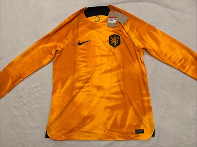 2022-23 Nike Men s Netherlands Home Long Sleeve Soccer Jersey Large L Dutch
