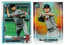 2021 Bowman Chrome BLAZE JORDAN Mojo Refractor #BCP195 & Dawn of Glory Red Sox ⚾