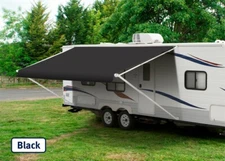 17' Solid Black, RV Awning Replacement fabric canopy (Fabric:16'2")