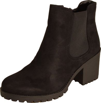 Sun + Stone Morghan Womens Lug Sole Booties Black Faux Micro Suede US Size 11 M