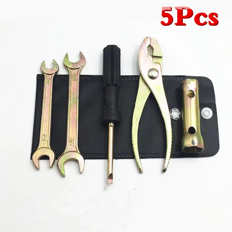 Motorcycle Spark Plug Spanner Socket Removal Tool Team W/ Storage Pocket 5 Pcs Foto 2 de 4