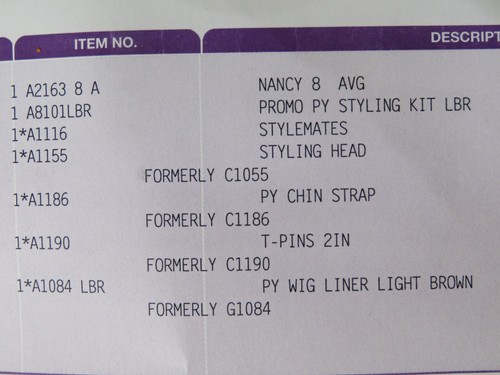 Wig Paula Young "Nancy" Size 8 Avg. with Styling Head & Kit NOS - Picture 7 of 8
