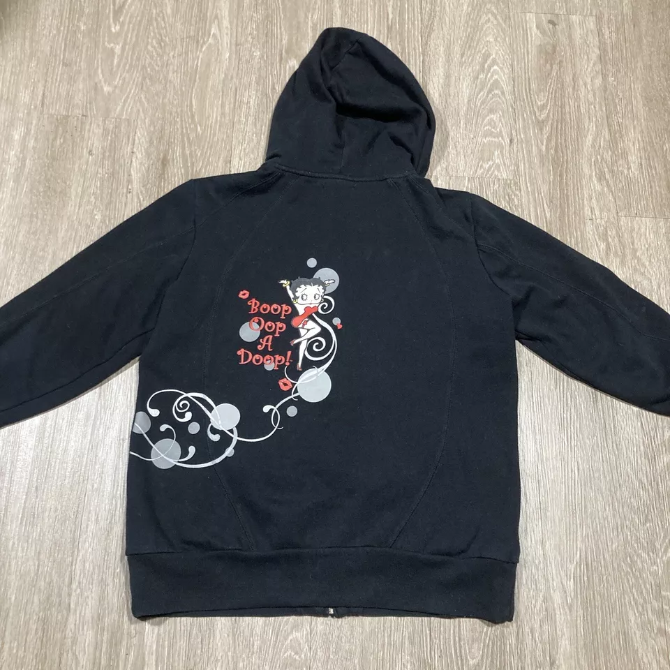 Sudadera con Capucha Betty Boop L Años 90 00 Años Y2k Dibujos Animados Corazón Perro regordete Cremallera Suéter Foto 2 de 4
