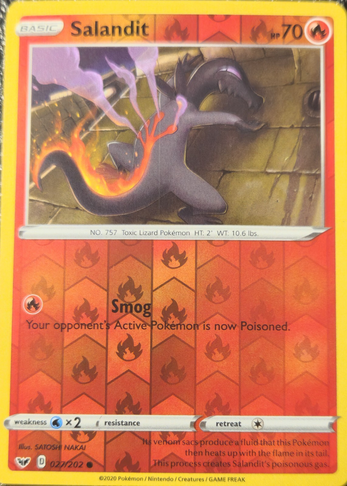 Pokemon-Salandit-Rare Reverse Holo-27/202-Sword & Shield