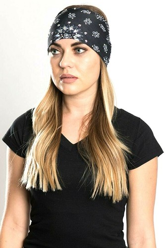 Hair Glove® Black Paisley with Gems EZ Bandz Soaker Series #57503 Biker Headband - Bild 5 von 7
