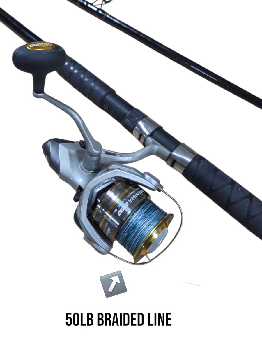 10ft Marathon Fortress II Surf Rod Okuma Avenger ABF-6000 Reel Combo  (50lb Bra