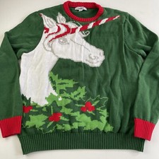 Unicorn Ugly Christmas Sweater Holiday Size XL Read 