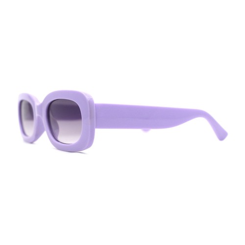 Girls Mod Narrow Rounded Rectangle Plastic Fashion Sunglasses - Picture 21 of 21