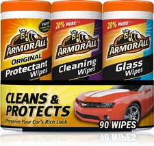Armor All Protectant, Glass and Cleaning Wipes, Wipes for Car Interior and Car E
