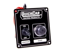 QuickCar 50-802 Ignition Switch&Push Button Start Panel Blk Dash Mount Aluminum
