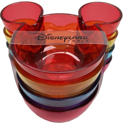 Disneyland Paris Mickey Mouse Schalen Set 4 Kopfform kleine Dips Kunststoff Disney
