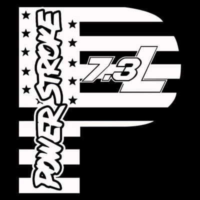 な*る様 everyone back logo window-pane chec Pair Powerstroke 7.3 Decal 11