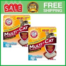 2 x Arm  Hammer Multi-Cat Superior Odor Control Burst Clumping Litter, 40-lb