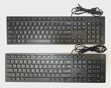 LOT OF 2 Dell Keyboards Black - USB-Wired - QWERTY - Model: KB216BK 