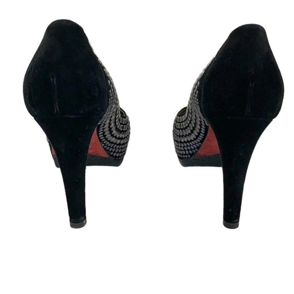 BALDAN VENEZIA ZAPATOS DE TACÓN DE GAMUZA NEGROS PLATEADOS - 8 Foto 3 de 4