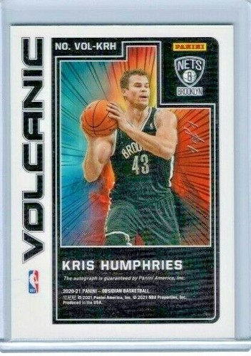 2020-21 Obsidian Kris Humphries Volcanic Electric Etch White Mojo Auto #'ed 1/1 - Picture 2 of 2