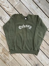 Vintage 60  s Champion Sweatshirt Running Man   Orkney  VA Flock Print EX LARGE