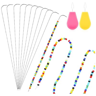 Curved Beading Needle with Bead Needle Threader,Bead Spinner Needle1073