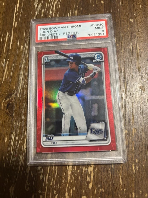 2022 Bowman Chrome 1st Jonathan Jhon Diaz /5 Red PSA 9 Tampa Bay Rookie Card