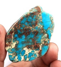 40CT NATURAL BLUE TURQUOISE SLAB ROUGH CERTIFIED LOOSE GEMSTONE 6DJF
