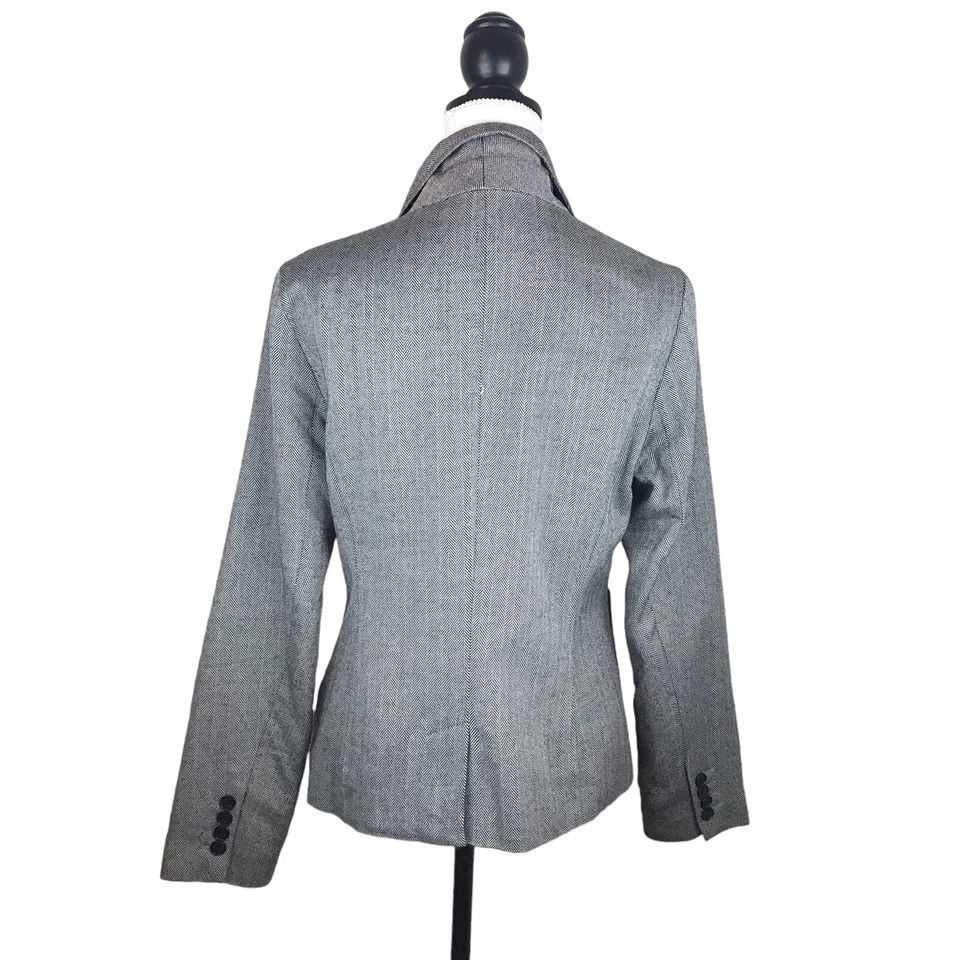 Blazer Isaac Mizrahi Target Mezcla Lana Espiga Mediano Mujer Dos Botones Trabajo Foto 2 de 4