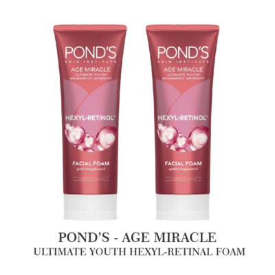 2 x Gesichtsschaum Pond'S Age Miracle Youth Hexyl Netzhautreinigungswäsche 90 g