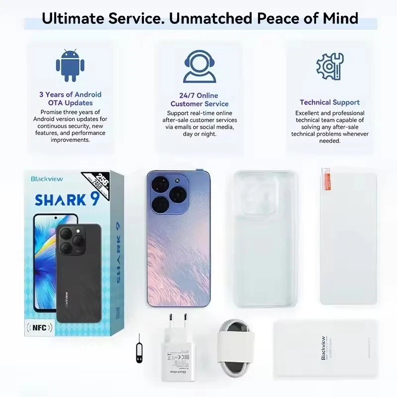 Blackview SHARK 9 5G Smartphone NFC 6.67'' 50MP AI Camera 5000mAh 18W 24GB+256GB - Image 4 of 4