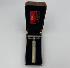 Vintage Gillette Pre-War 1938 - FAT HANDLE Safety Razor Set in Case