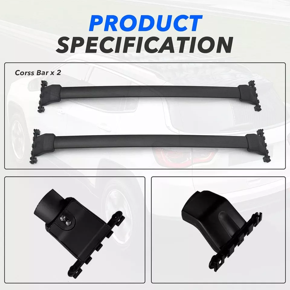 Barra transversal de aluminio para portaequipajes de techo + 4 piezas para Honda Pilot 2009 2010-2015 Foto 4 de 4