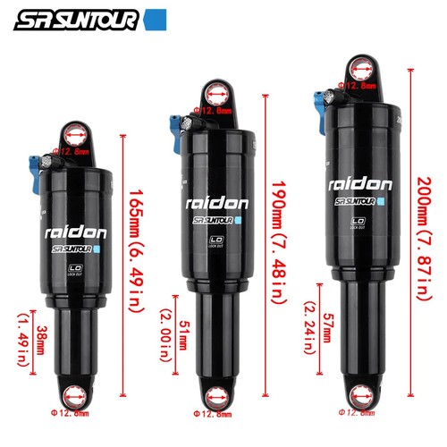 MTB Rear Shock 165mm 190mm 200mm XC Air Suspension Lockout For SR SUNTOUR - Picture 10 of 21