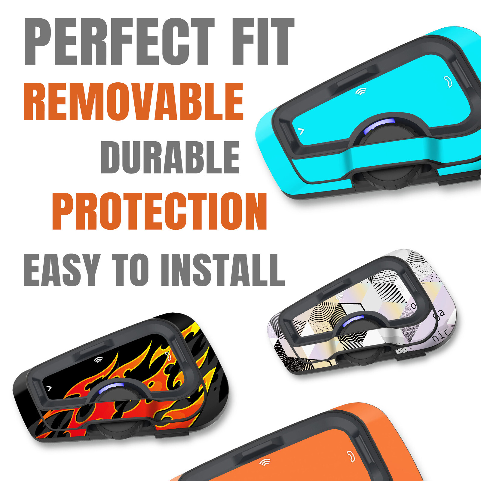 For Cardo Freecom 4X 2X Skin Protective Sticker Decal Solid Color Carbon Fiber