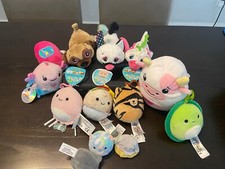Lot of 3 Squishmallow Keychains and assorted plushies
