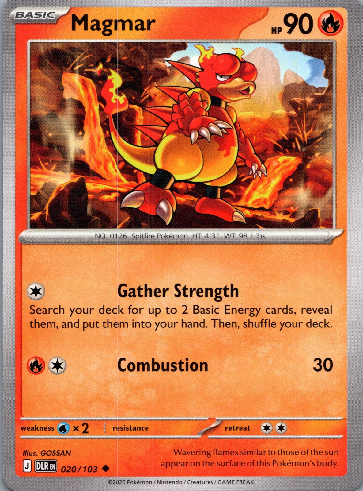 Magmar 020/103 Delta Reign Common NM Pokemon TCG